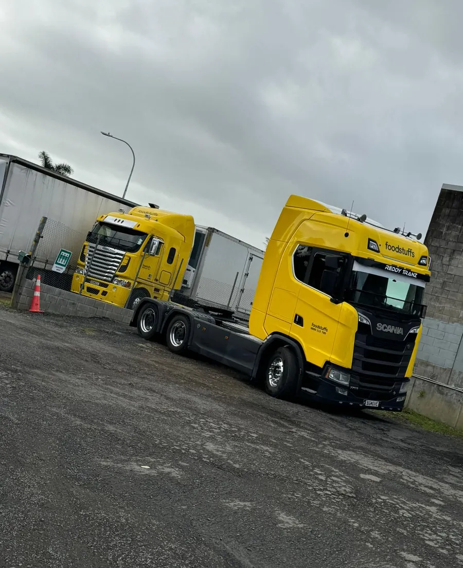 Two Scanias at the depot
