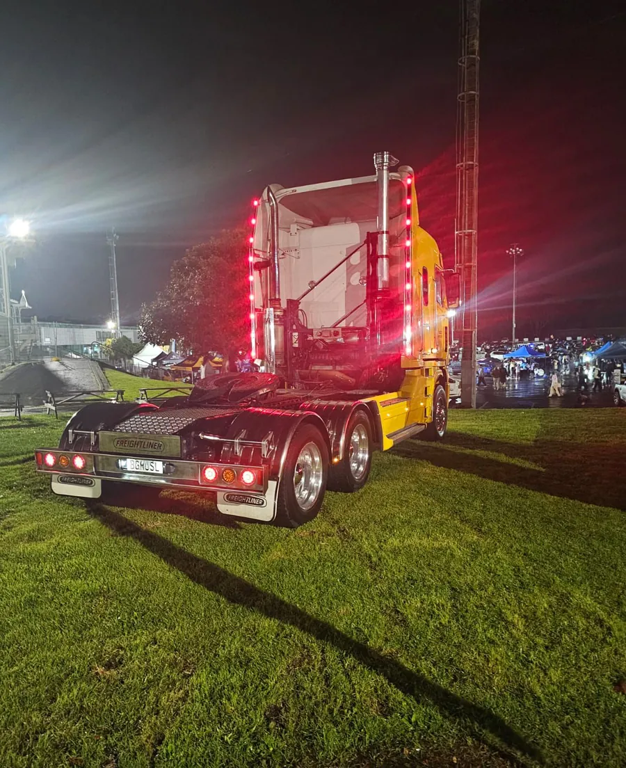 Fleet lit up after dark