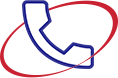 A image of a blue phone with red oval around it.